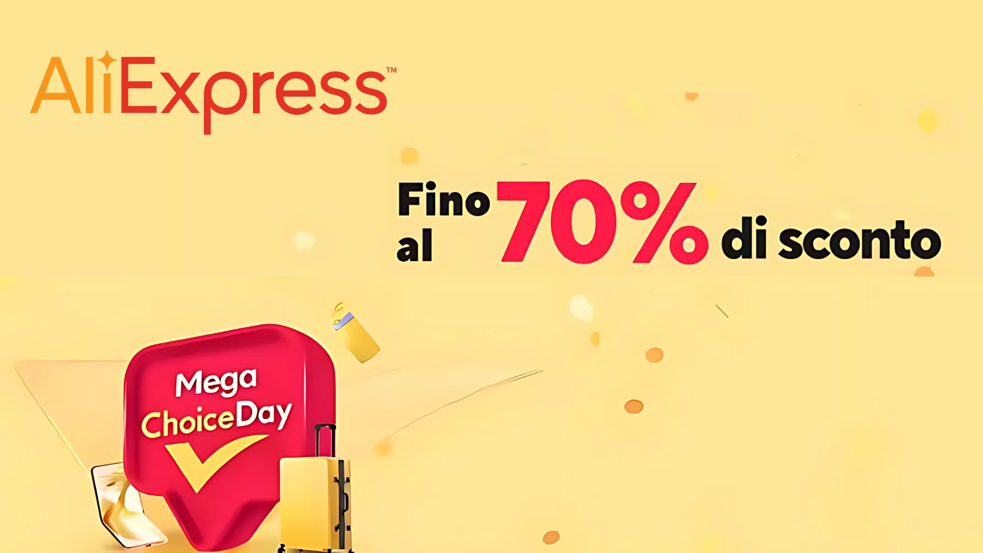 Mega Choice Day AliExpress: sconti fino al 70% e codici coupon attivi fino al 7 novembre 2025